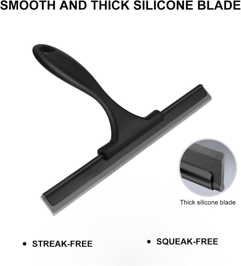 SetSail Squeegee for Shower Glass Door Stainless Steel Shower Squeegee for Glass Doors All-Purpose Window Squeegee for Tile Shower Walls, Sink, Mirror, Bathroom, Car Window Cleaning 10 Inches - Image 4